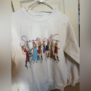 Taylor Swift White Speak Now Tag Crewneck